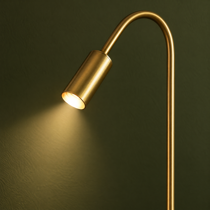 Geschwungene Stehlampe aus Kupfer mit Spot, 130 & 150 cm