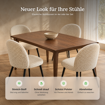 Elastische Stuhlhussen 4er & 6er Set für Schalenstühle