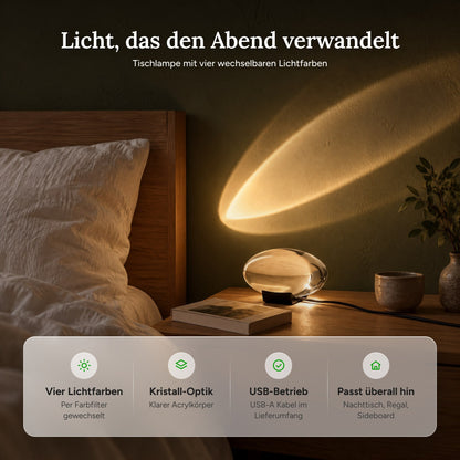 Sunset Lampe im Kristall-Design 15,5 cm, 4 Lichtfarben