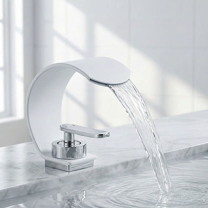 Wasserfall Waschtischarmatur 15 cm, Einhebel, Edelstahl