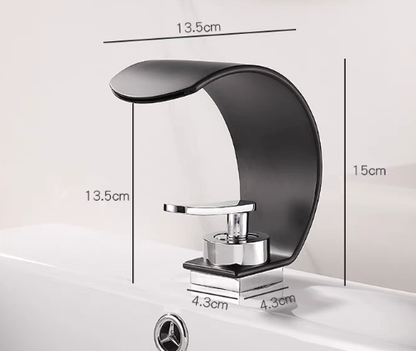 Wasserfall Waschtischarmatur 15 cm, Einhebel, Edelstahl